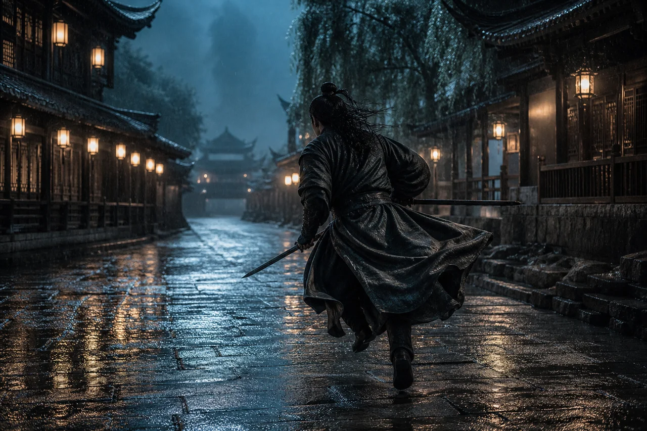 古装雨夜 · 电影感追逐镜头
